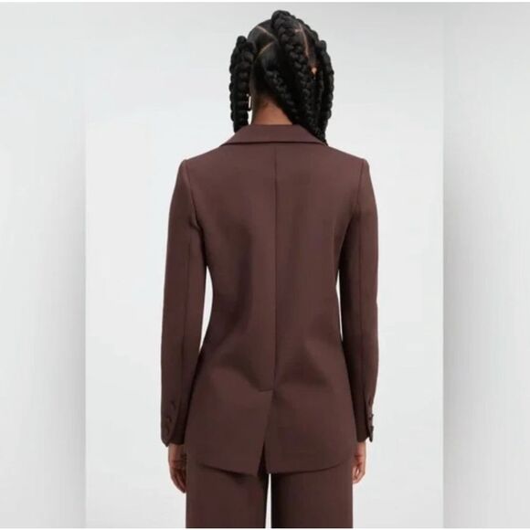 Good American Brown Double Breasted Scuba Suit Blazer and Slacks Size 3 (L) - Picture 4 of 14